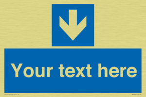 Custom Mandatory directional sign, blue arrow down